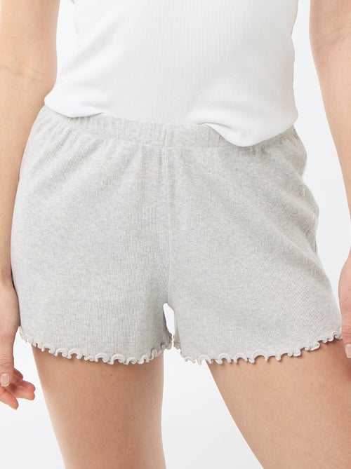 Short court de pyjama en coton uni - Kiabi