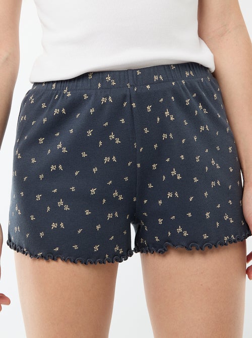 Short court de pyjama 'fleurs' all-over en coton - Kiabi