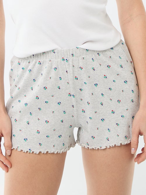 Short court de pyjama 'fleurs' all-over en coton - Kiabi
