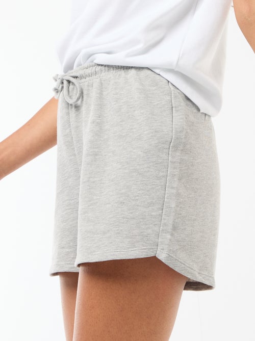 Short court en coton uni avec lien - Kiabi