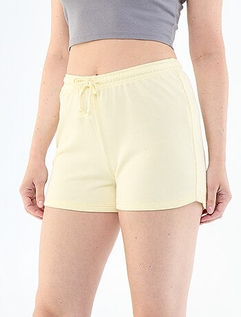Short court en coton uni avec lien