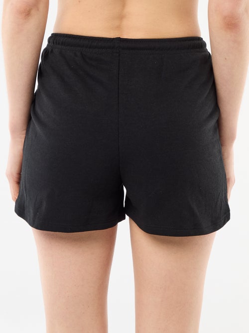 Short court en coton uni avec lien - Kiabi