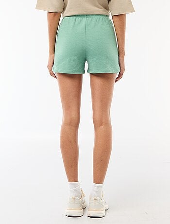 Short court en coton uni avec lien