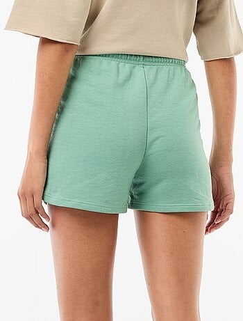 Short court en coton uni avec lien