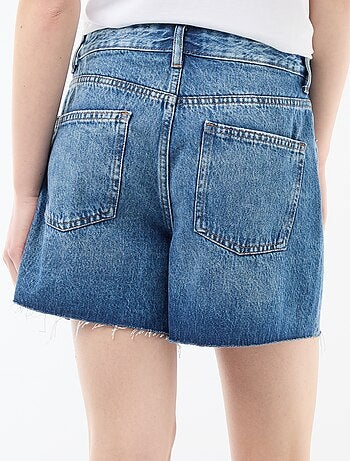 Short court en denim taille haute
