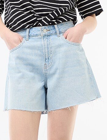 Short court en denim taille haute