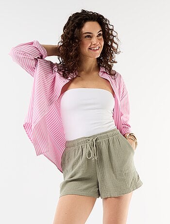Short court en gaze de coton