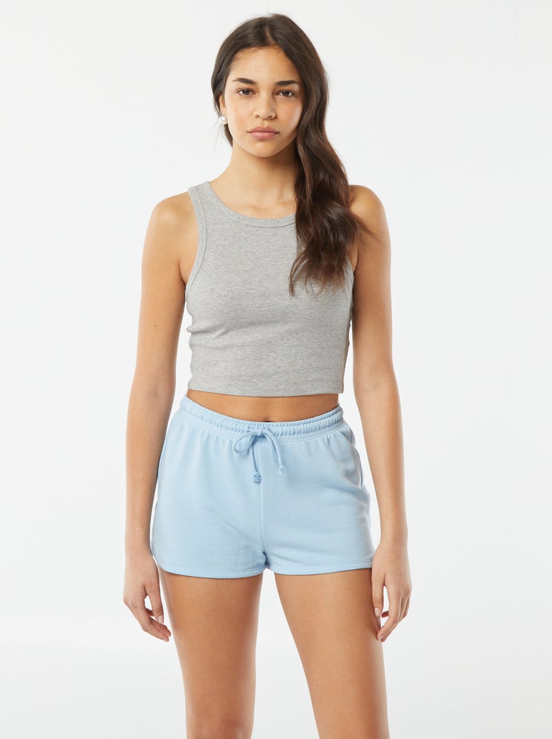 Short court en molleton léger uni Bleu clair - Kiabi