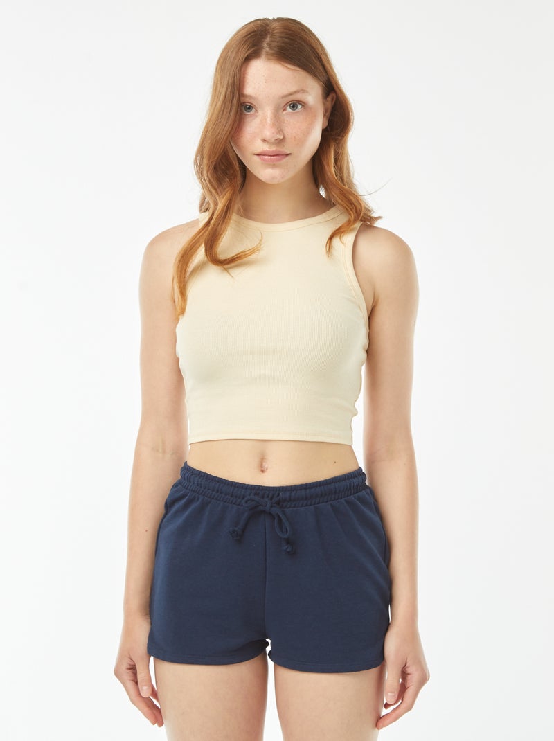 Short court en molleton léger uni Bleu - Kiabi
