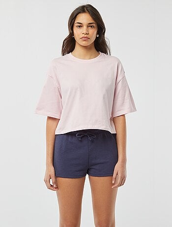 Short court en molleton léger uni