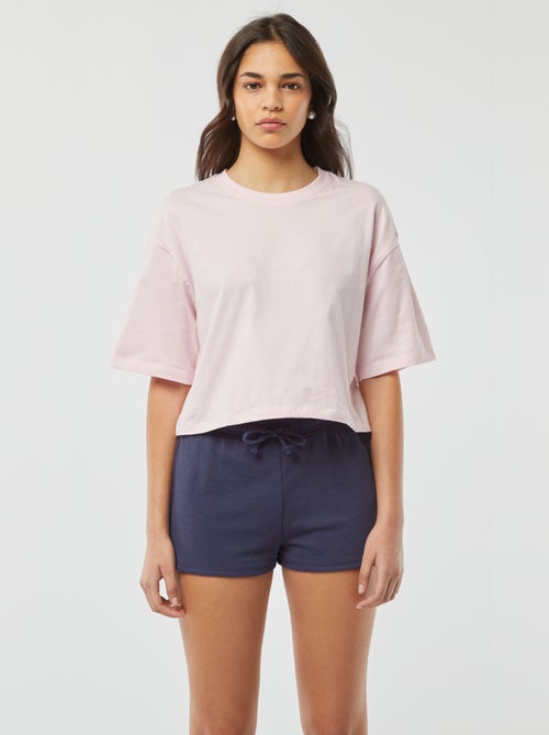 Short court en molleton léger uni - Kiabi