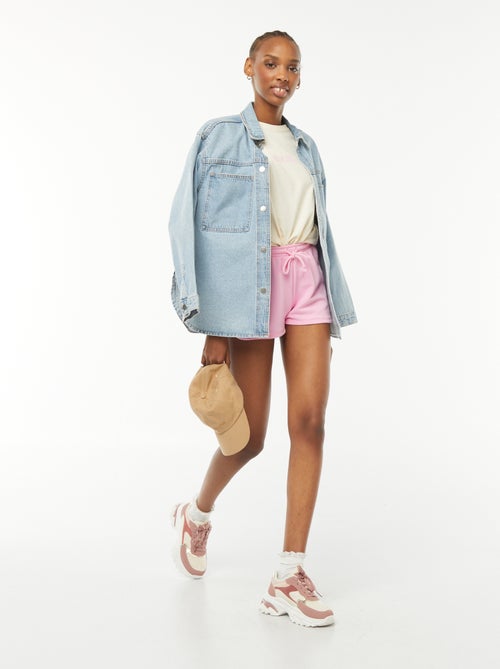 Short court en molleton léger uni - Kiabi