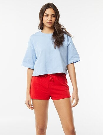 Short court en molleton léger uni