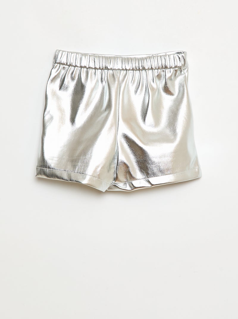 Short court faux cuir Gris - Kiabi