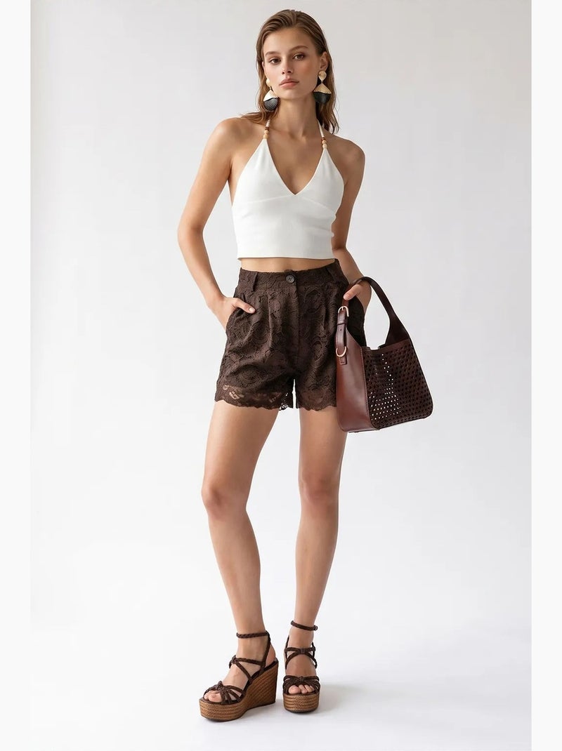 Short court mixray Marron chocolat - Kiabi