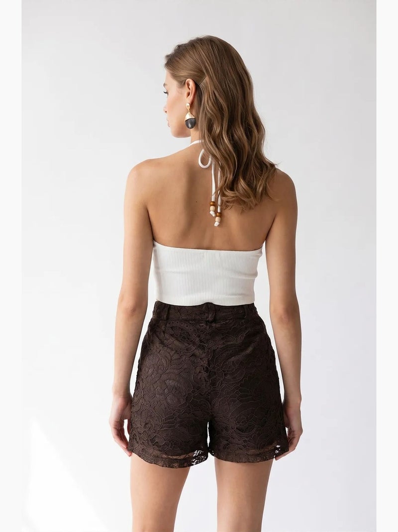 Short court mixray Marron chocolat - Kiabi