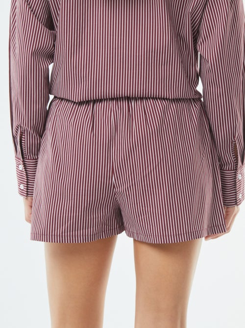 Short court rayé en popeline - Kiabi