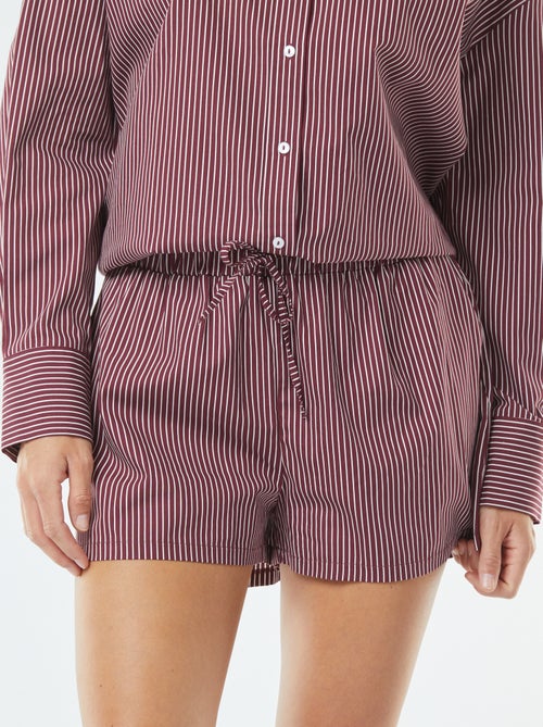 Short court rayé en popeline - Kiabi