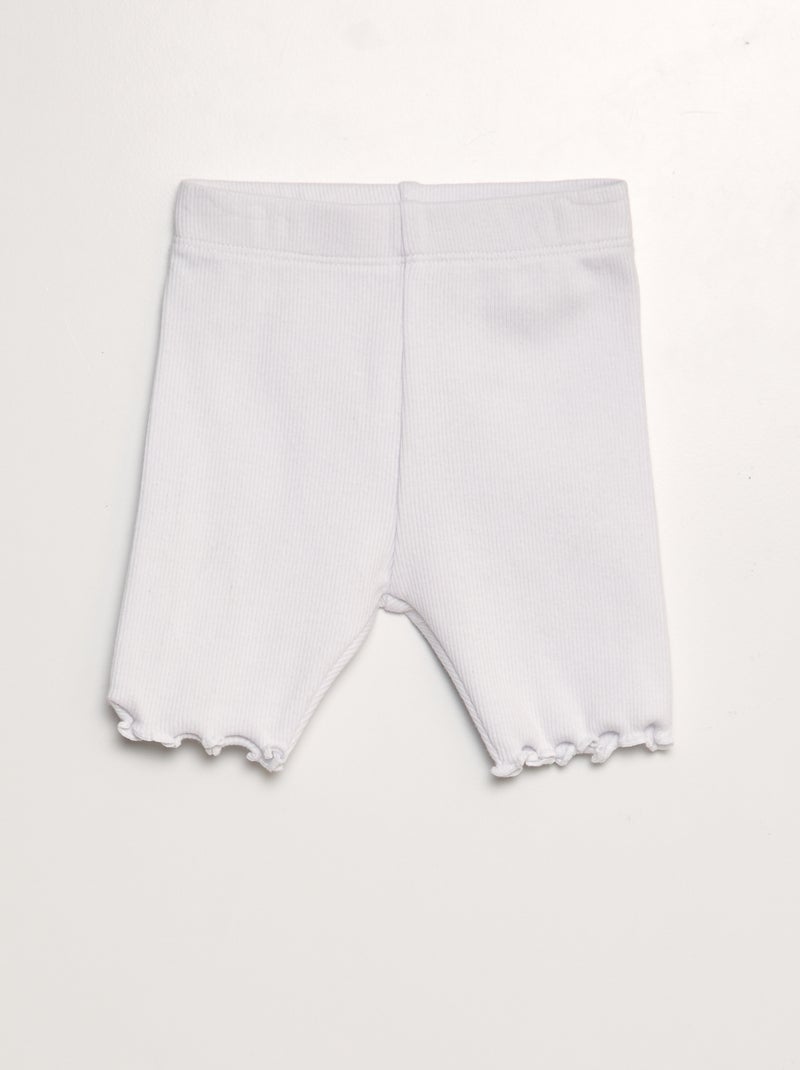 Short cycliste côtelé blanc - Kiabi