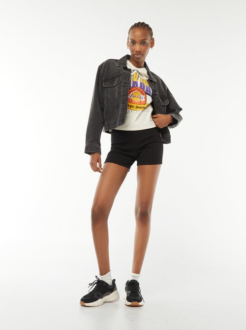 Short cycliste en maille côtelée - Kiabi