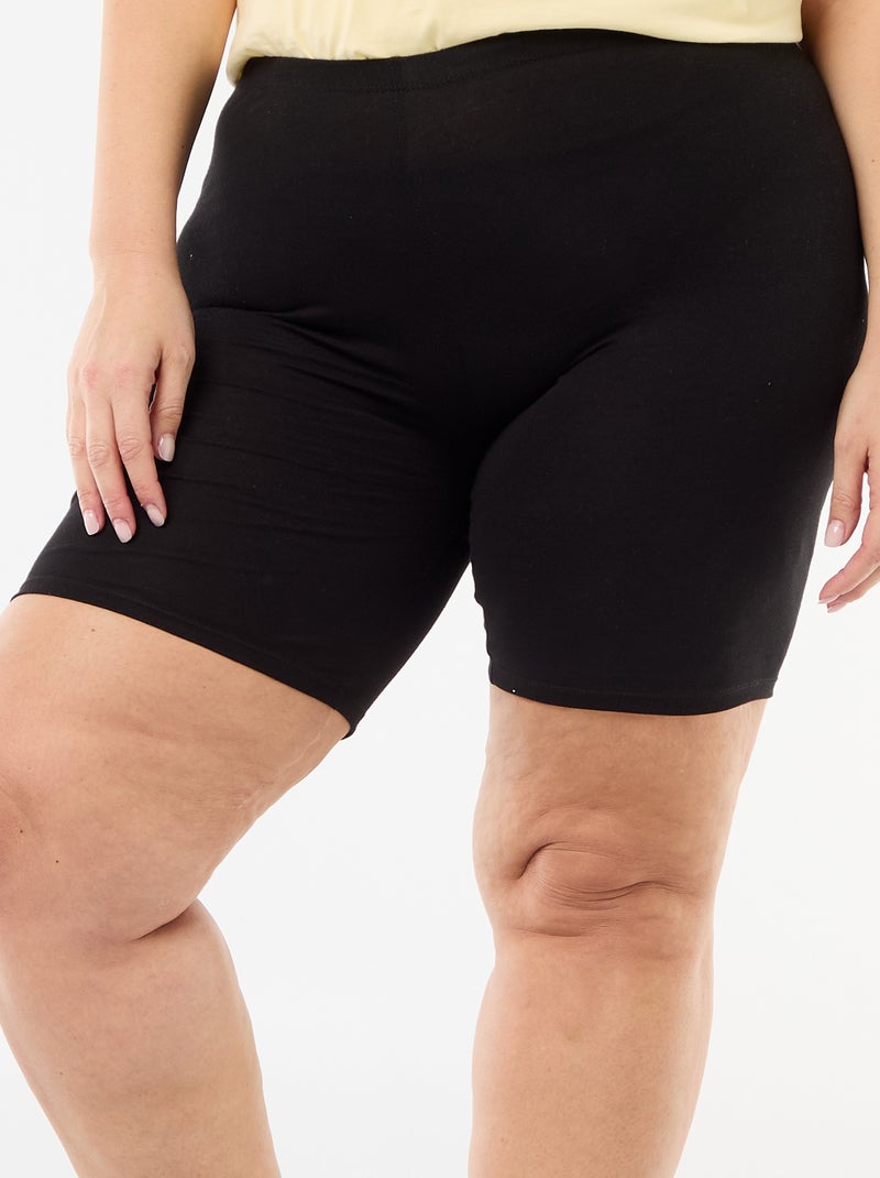 Short cycliste uni Noir - Kiabi