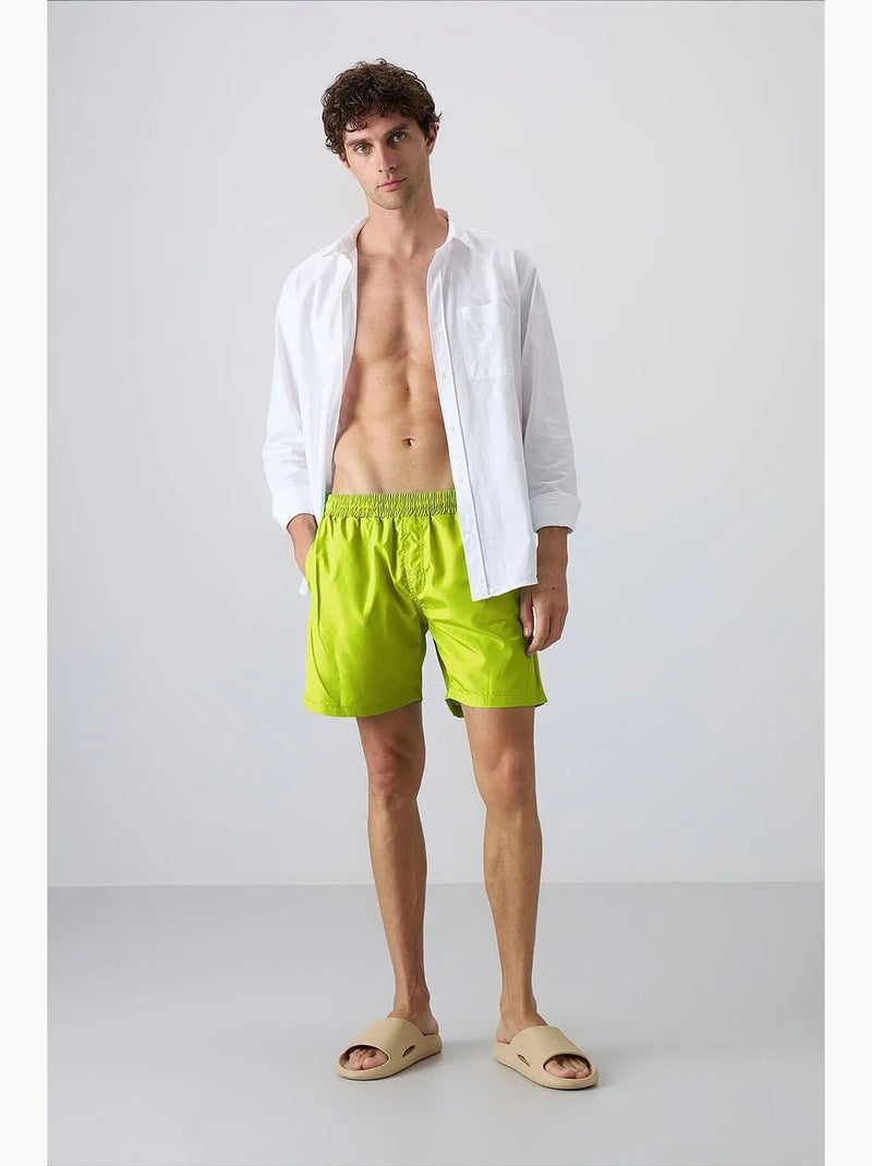 Short de bain à enfiler tommy Vert tilleul - Kiabi