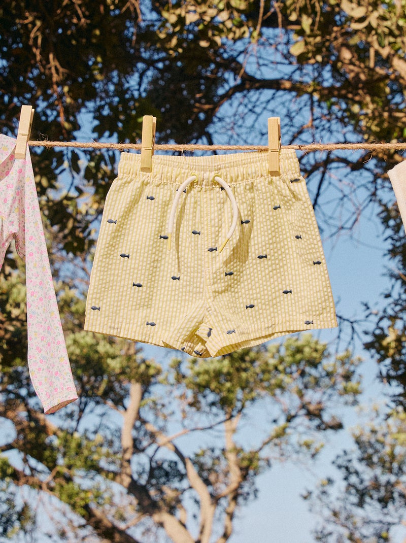 Short de bain à motif Jaune - Kiabi