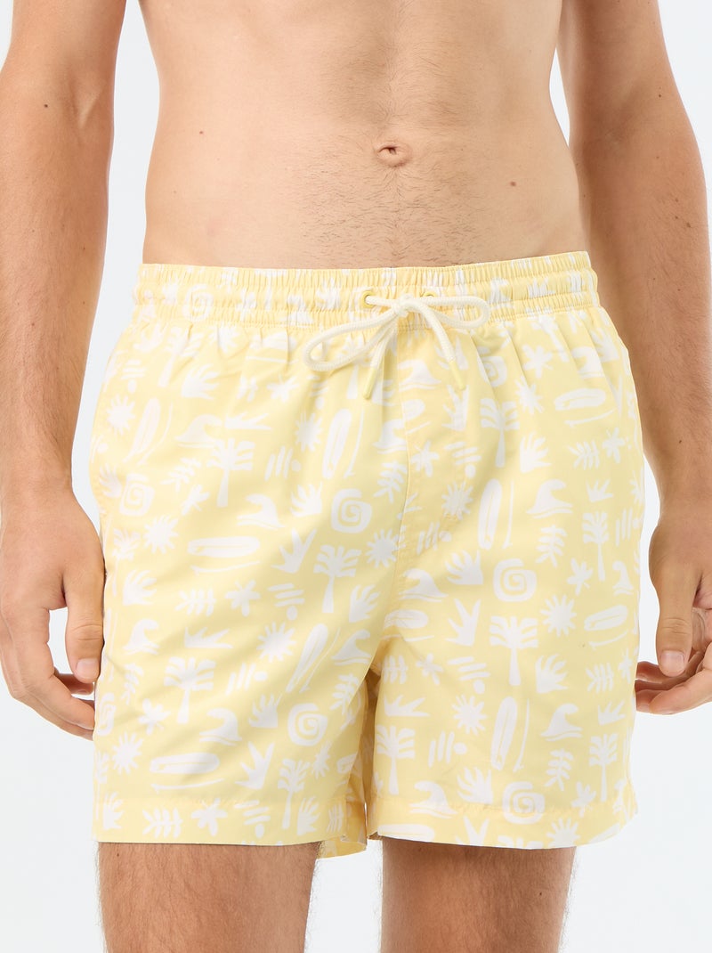 Short de bain à motif Jaune - Kiabi