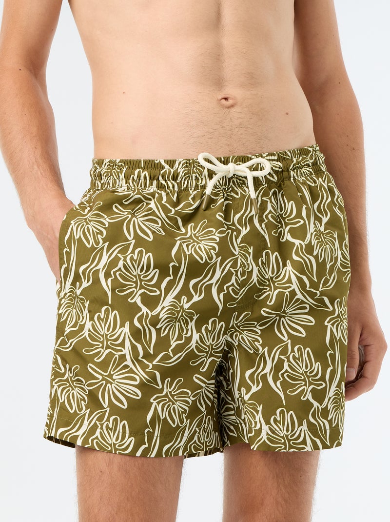 Short de bain à motif Vert - Kiabi