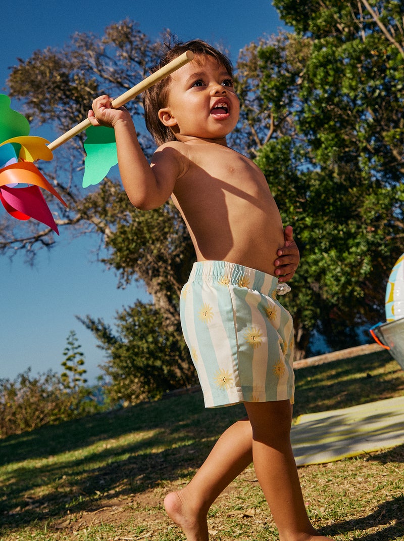 Short de bain à motifs Bleu - Kiabi