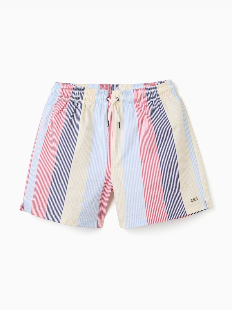 Short de bain à rayures et cordon de serrage You&Me Rouge - Kiabi