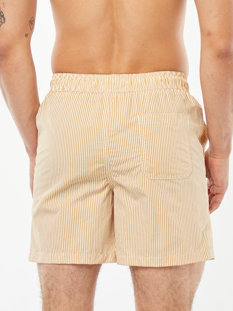 Short de bain à rayures Jaune - Kiabi