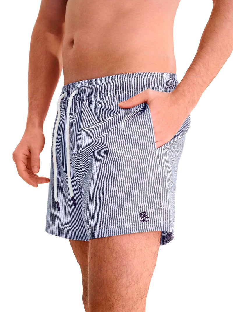 Short de bain à rayures men swimwear Bleu - Kiabi