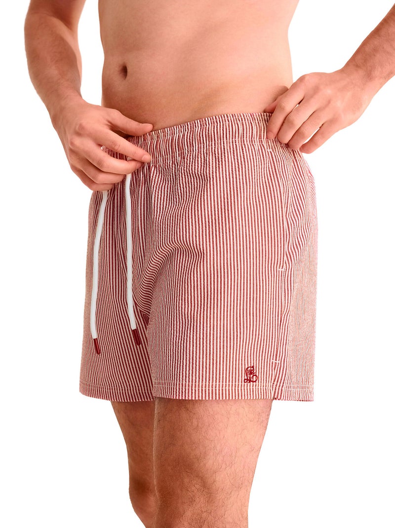 Short de bain à rayures men swimwear Rouge - Kiabi