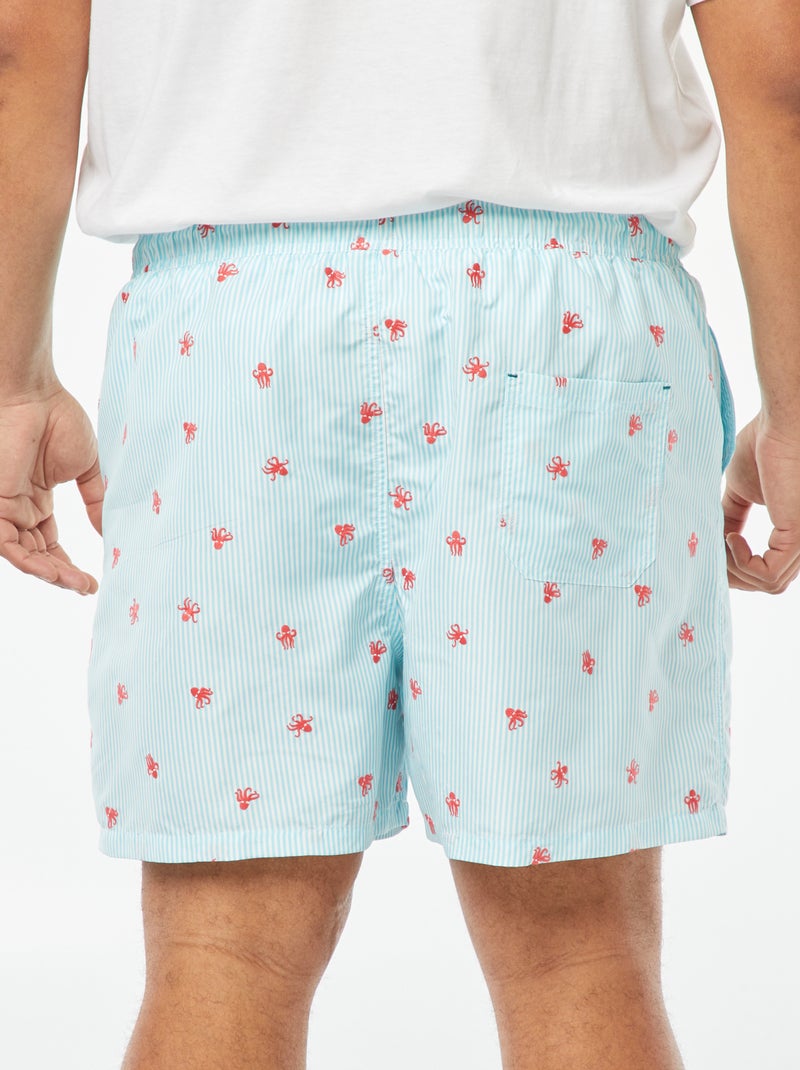 Short de bain avec motifs brodés VERT - Kiabi