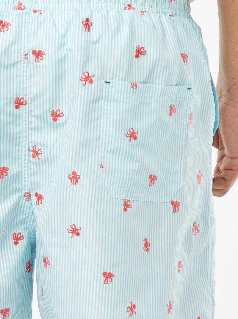 Short de bain avec motifs brodés VERT - Kiabi