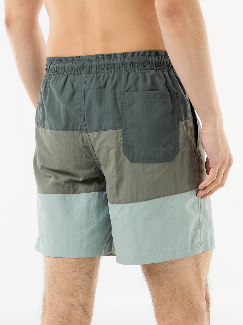 Short de bain avec poches Kaki - Kiabi