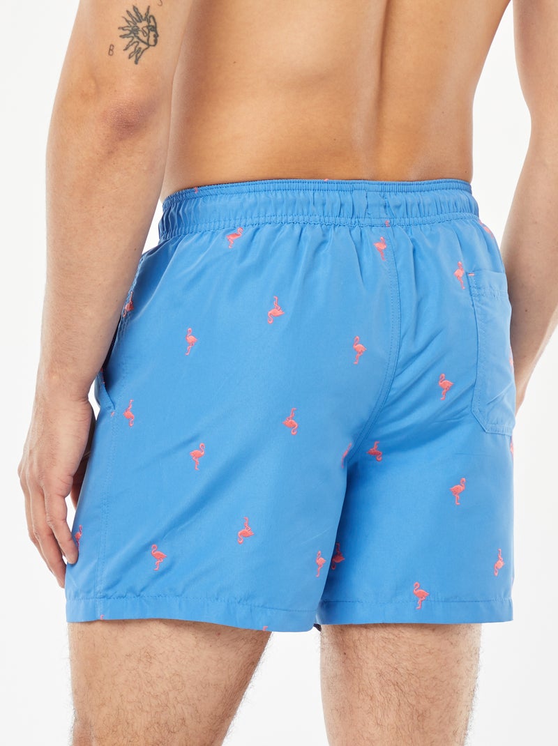 Short de bain Bleu flamant rose - Kiabi