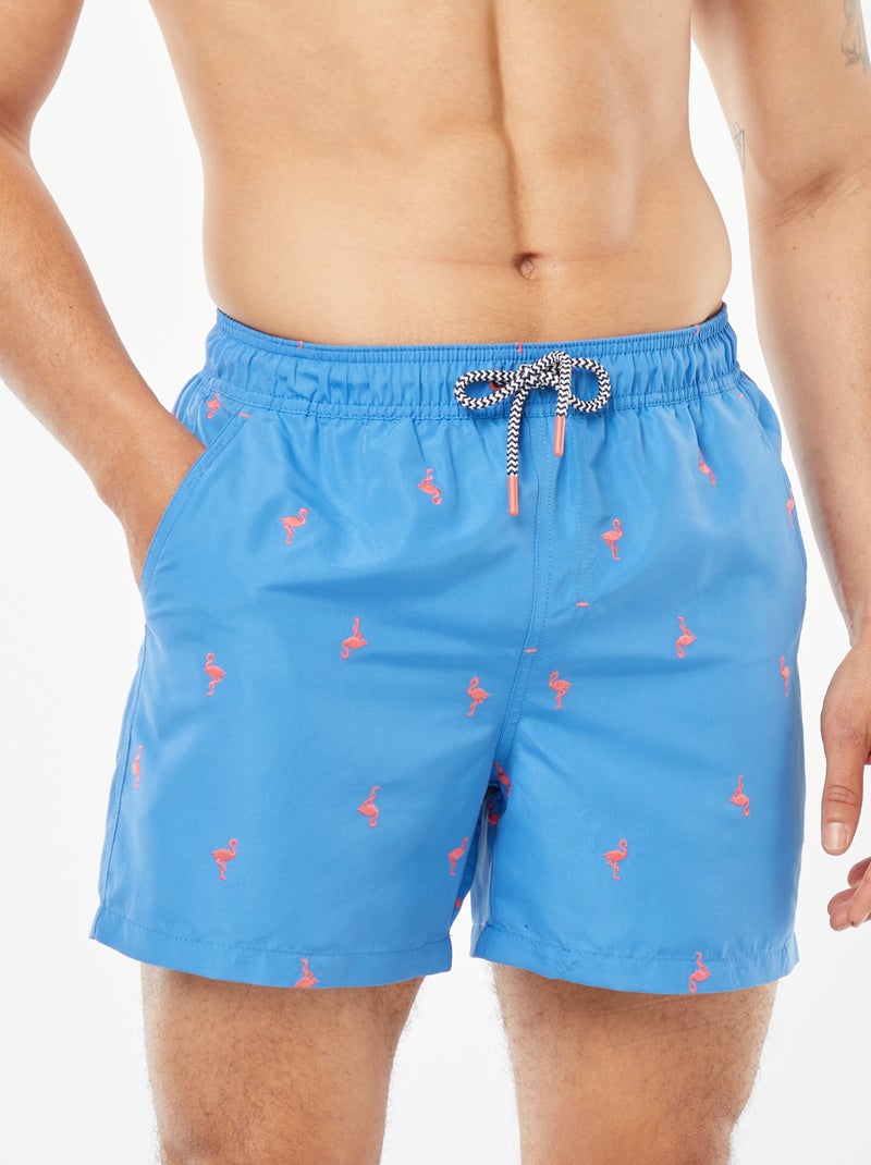 Short de bain Bleu flamant rose - Kiabi