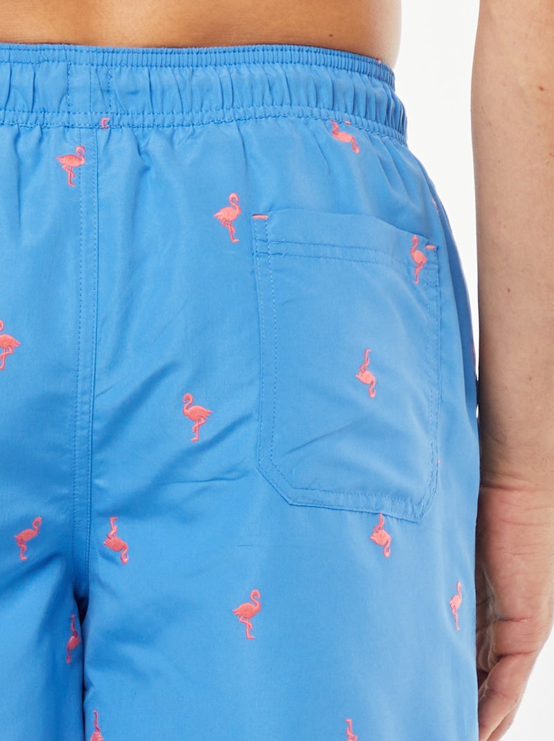 Short de bain Bleu flamant rose - Kiabi
