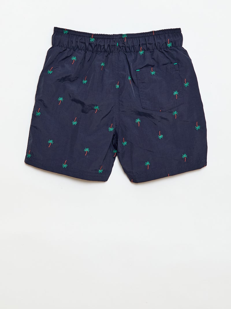 Short de bain brodé Bleu - Kiabi