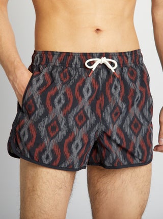 Short de bain court avec motifs