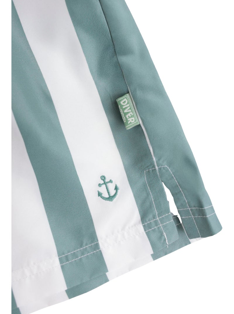 Short de bain great stripes Kaki - Kiabi