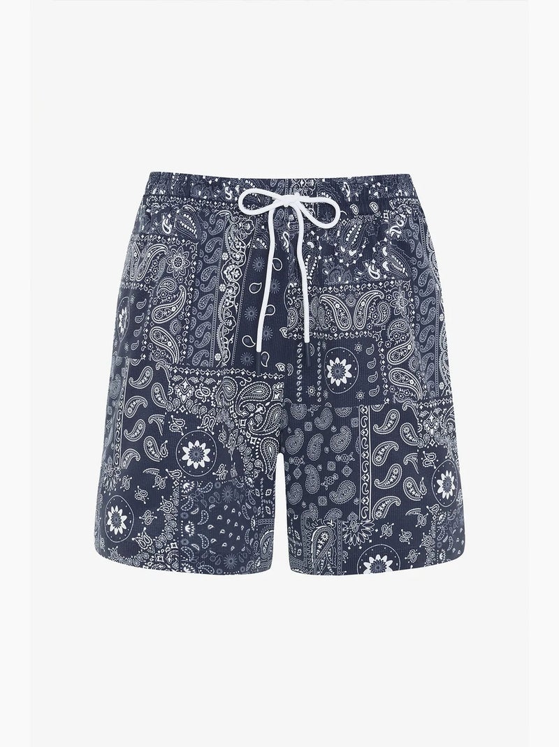 Short de bain homme à motif ethnique paisley penti Bleu marine - Kiabi
