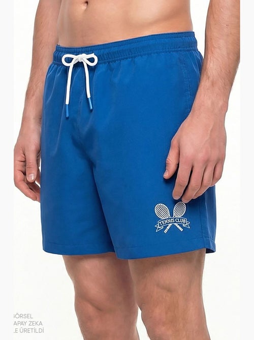 Short de bain homme à motif tennis club slogan penti - Kiabi Short de bain homme à motif tennis club slogan penti - Kiabi