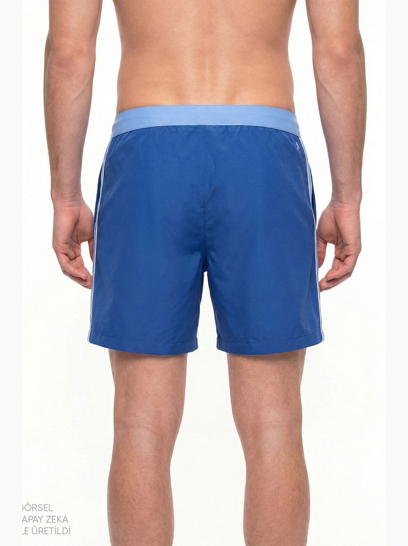 Short de bain homme à passepoil fin penti Bleu cobalt - Kiabi