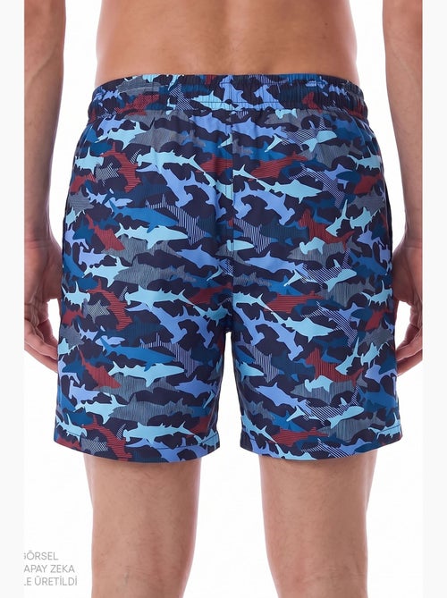 Short de bain homme à rayures et motif poisson penti - Kiabi Short de bain homme à rayures et motif poisson penti - Kiabi