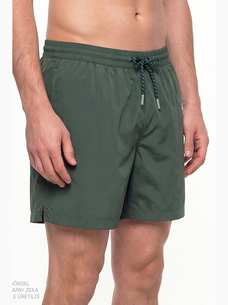 Short de bain homme basic dark penti Kaki - Kiabi