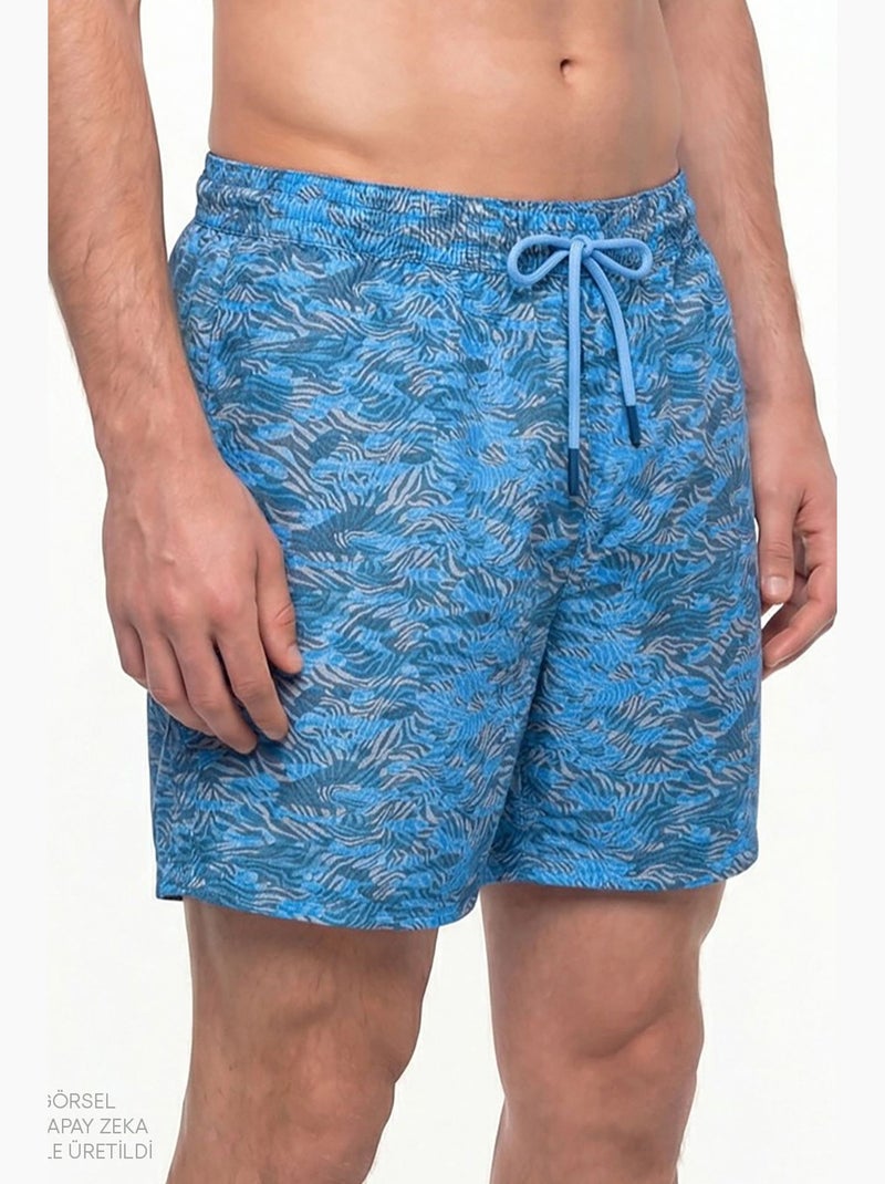 Short de bain homme ceinturé à imprimé camouflage zèbre profond penti Bleu Gris - Kiabi
