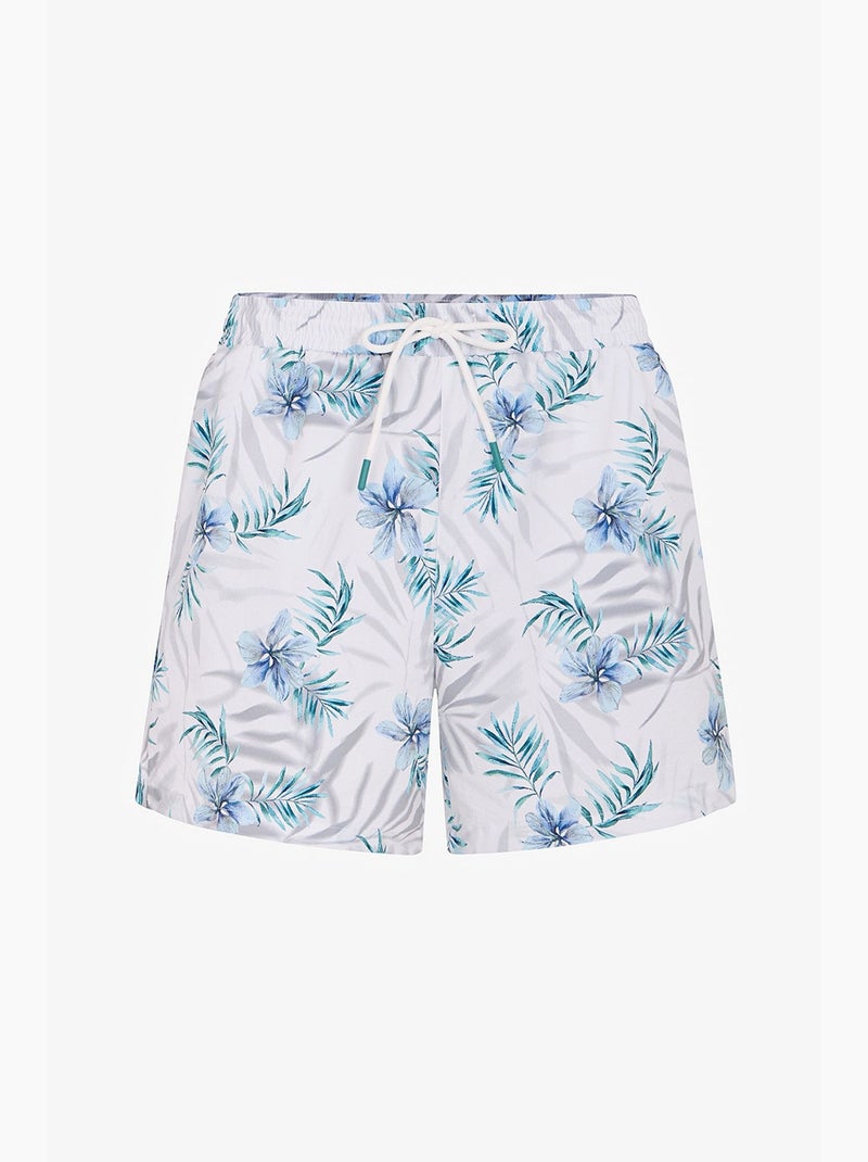 Short de bain homme fleuri penti Blanc - Kiabi
